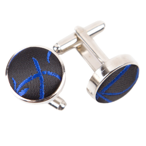 Swirl Cufflinks - Black & Blue