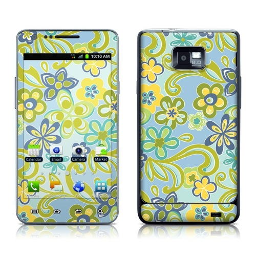 DecalGirl SGS7-HFBLUE Samsung Galaxy S II i777 Skin - Hippie Flowers B