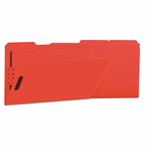 Universal 13527 Manila Folders- 2 Fasteners- .33 Tab- Legal- Red- 50-B