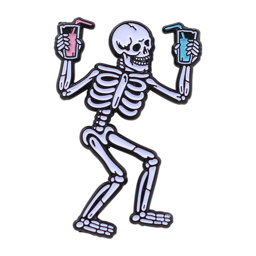 Party Skeleton Glow-in-the-Dark ‘Till You Die Pin