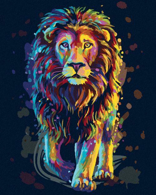 Paint by Numbers - COLOURFUL LION PORTRAIT