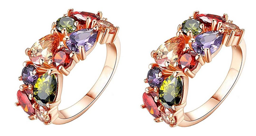 Yellow Chimes Crystal Rings For Women Pack of 2