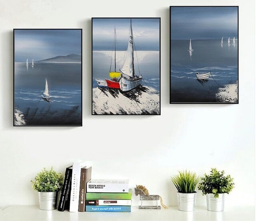 Modern Sailing Boat Landscape Decorative