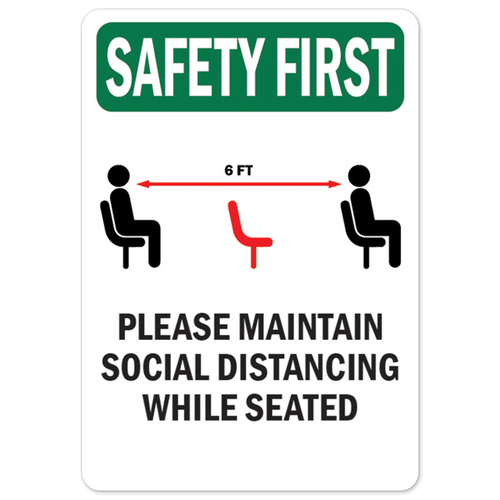 SignMission OS-NS-RD-710-25493 Covid-19 Notice Sign - Safety First 6 f