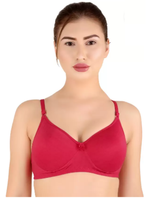 Women T-Shirt Lightly Padded Bra  (Pink)