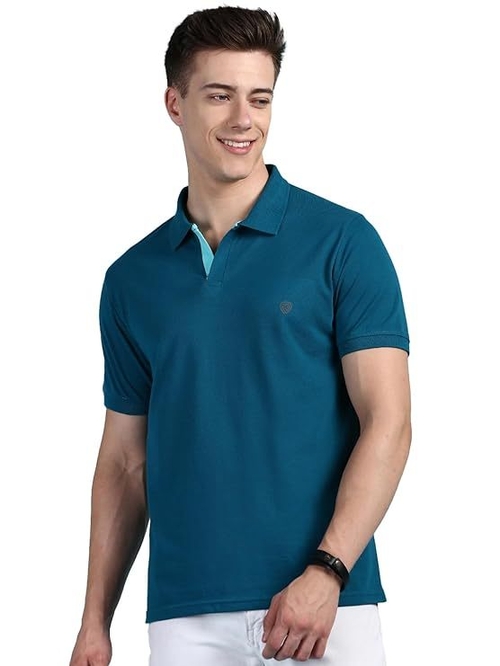 en's Regular Fit Polo Neck Half Sleeve Solid Casual T-Shirt | Polo