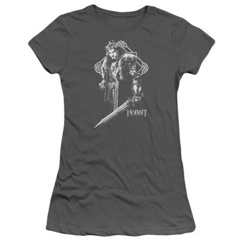 Trevco Hobbit-King Thorin Short Sleeve Junior Sheer Tee- Charcoal - XL