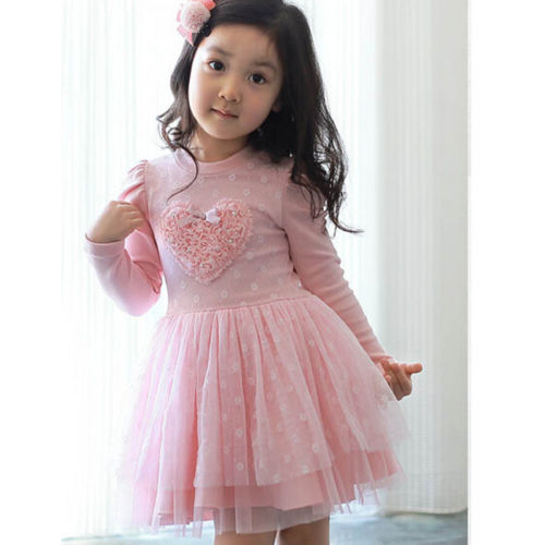 2016 Summer Baby Girl Kids Princess Party Heart