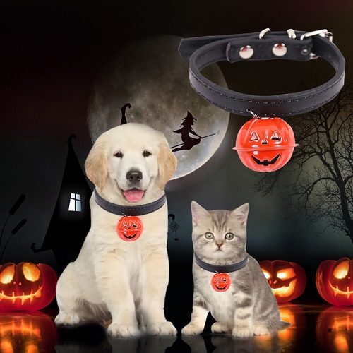 Halloween Pet Collar With Pumpkin Bell Dog Cats