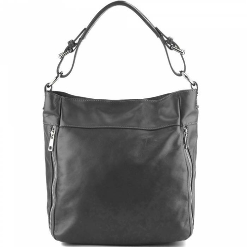 Italian Artisan 532-5762-DarkGrey Artemisa S Womens Leather Hobo Handb