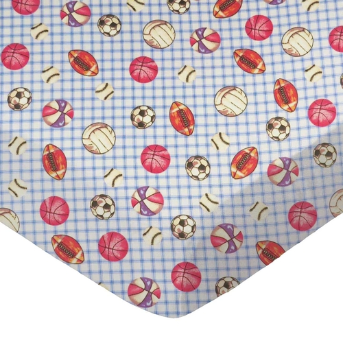 SheetWorld Fitted Moses Basket Sheet - 100% Cotton Flannel - Sports