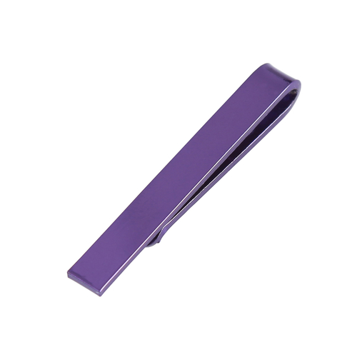 Plain Metal Tie Clip - Purple