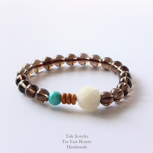 Smoky crystal Amazon Stone Natural Wood