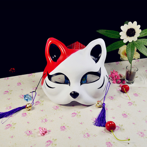 Fox Mask Tassels Bells Halloween Mask Model D
