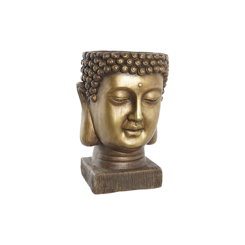 Planter DKD Home Decor Fibreglass Golden Buddha Oriental (25 x 25 x 36