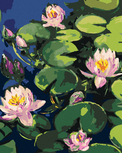 Paint by Numbers - WATER LILIES IN A GARDEN LAKE