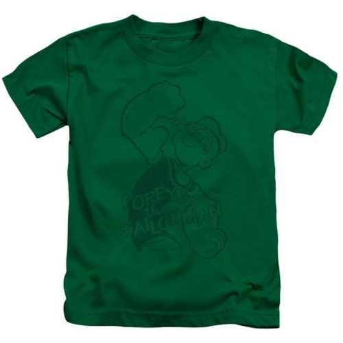 Popeye-Spinach Strong Short Sleeve Juvenile 18-1 Tee, Kelly Green 