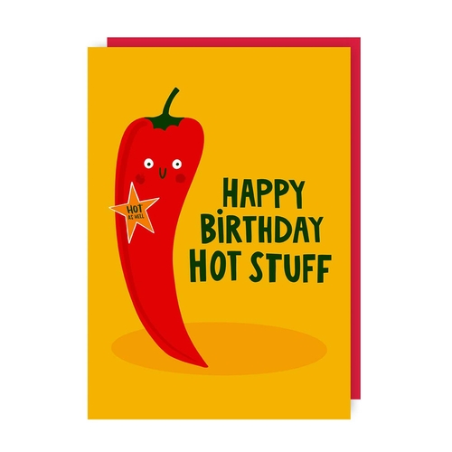 Hot Stuff Chilli Birthday Card (Pack of 6)