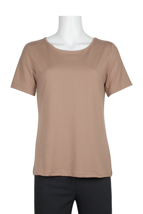 Chances R Crew Neck Short Sleeve Solid Polyester Top