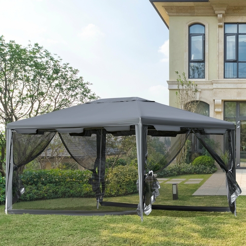 Outsunny 10x13ft Gazebo Party Tent Outdoor Canopy Garden Sun Shade w/