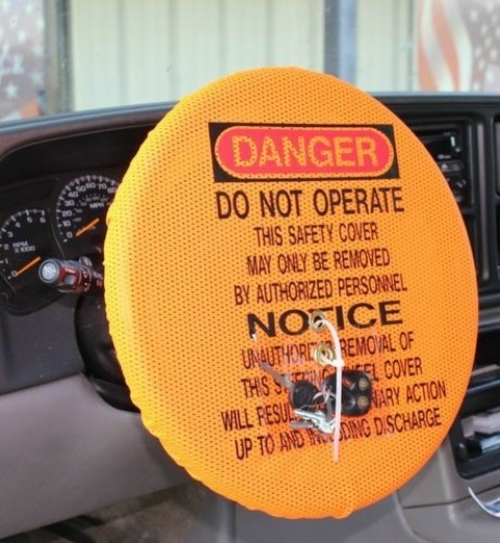 Ameri-Viz 18 in. Orange Mesh Steering Wheel Cover with Pocket