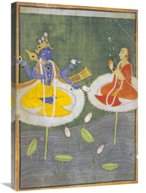 Global Gallery GCS-268280-30-142 30 in. Krishna & Tadha Enthroned Art 