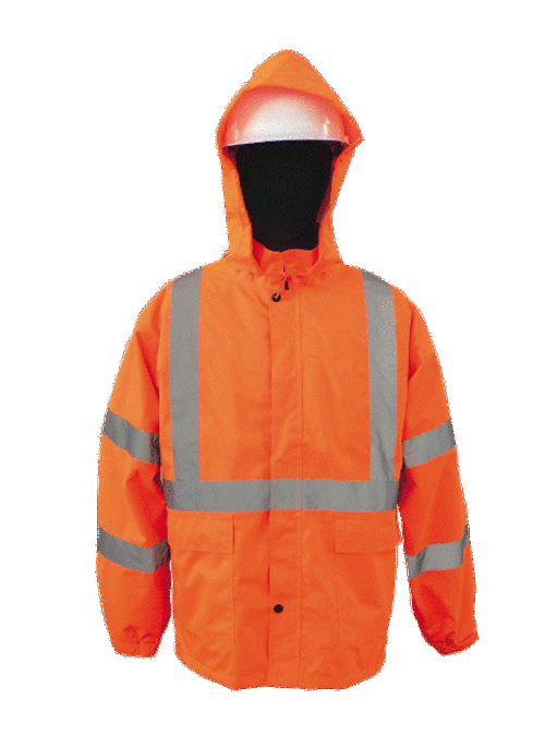 2W 730C-3 S 100 Percent Waterproof Rain Jacket - Orange- Small