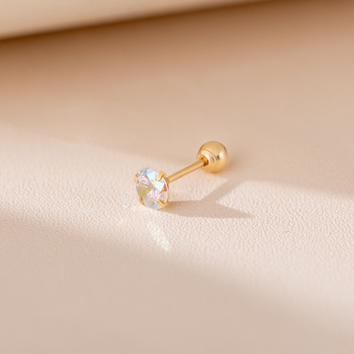 14K (58.5%) SOLID GOLD WHITE AURORA CUBIC PIERCING