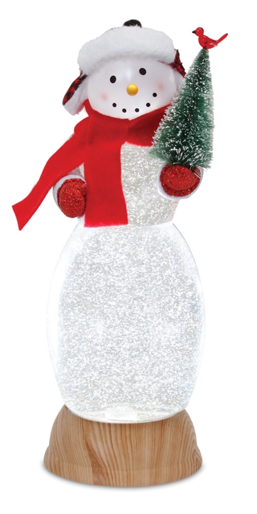 Melrose International 81283DS 12.5 in. Acrylic Snowman Snow Globe with