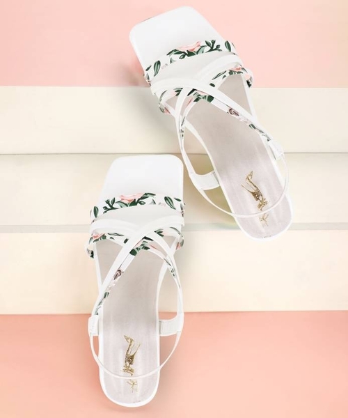 Women White Heels Sandal