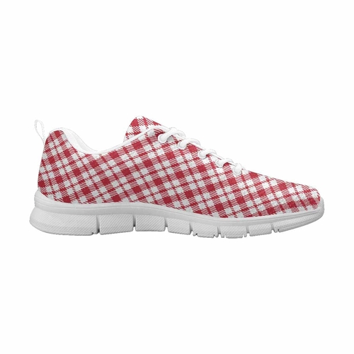 Sneakers for Men - Buffalo Plaid Red and White - Running Shoes Dg859