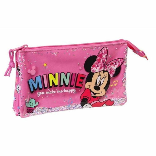 Triple Carry-all Minnie Mouse Lucky Pink 22 x 12 x 3 cm