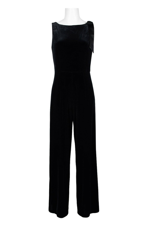 Julia Jordan Boat Neck Sleeveless Pockets Bow Detail Shoulder Zipper