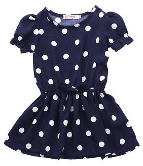 Baby Kids Girl Dress Polka Dot Chiffon Party