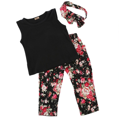 Fashion Floral Toddler Kids Girls Summer Tops