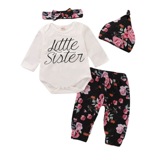 Newborn Baby Girl Floral Clothes Romper Pants