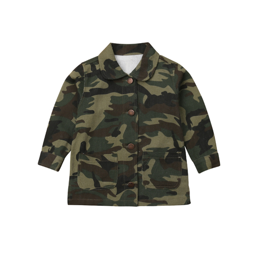 New Girls Boys Camo Jacket Kids Autumn