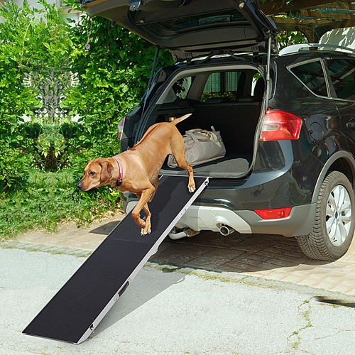 PawHut Bi-fold Pet Ramp Dog Ladder Portable Lightweight Max. 330 lbs.