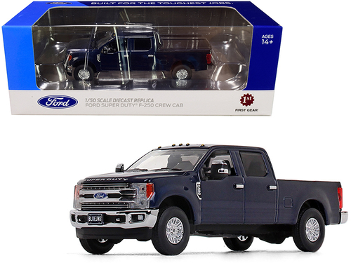 Ford F-250 Crew Cab Super Duty Pickup Truck Blue Jeans Dark 1/50