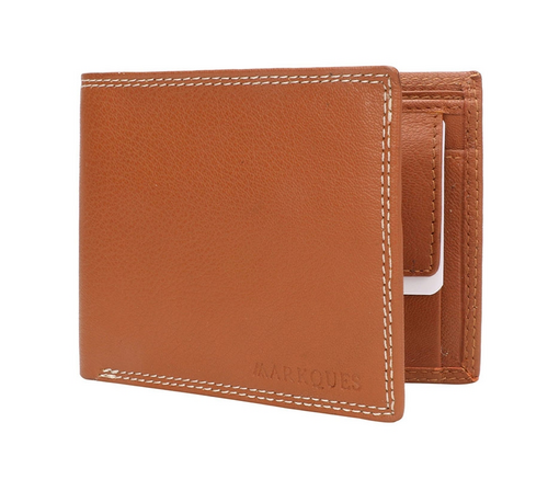 Woven Formal Tan Artificial Leather Money Clip