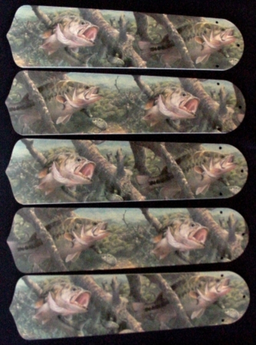 Ceiling Fan Designers 52SET-ANI-LMBF New LARGE MOUTH BASS FISH 52&apos
