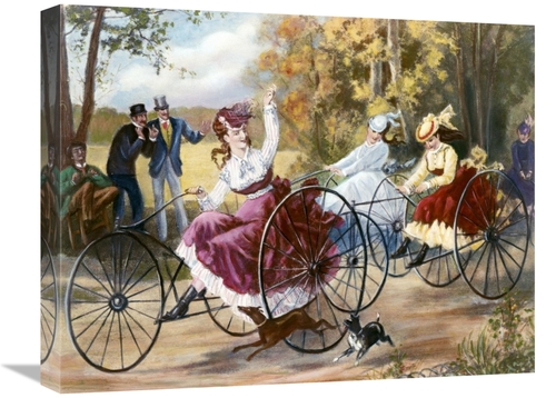 Global Gallery GCS-276691-22-142 22 in. Tricyclists in the Park Art Pr