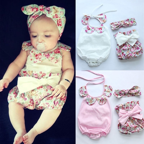 Floral Adorable Baby Girls Cute Romper and