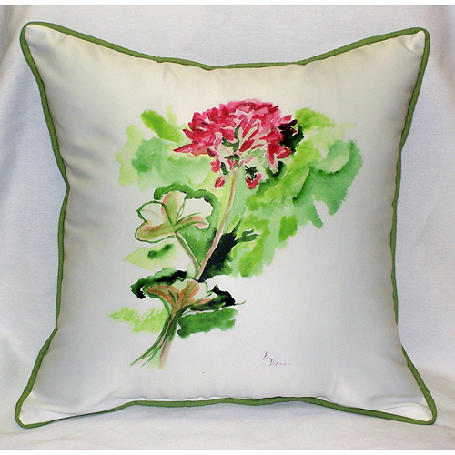 Betsy Drake HJ199 Geranium Art Only Pillow 18"x18"