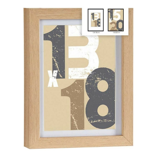 Wall photo frame Light brown 17 x 2,5 x 22,5 cm Natural MDF Wood (1