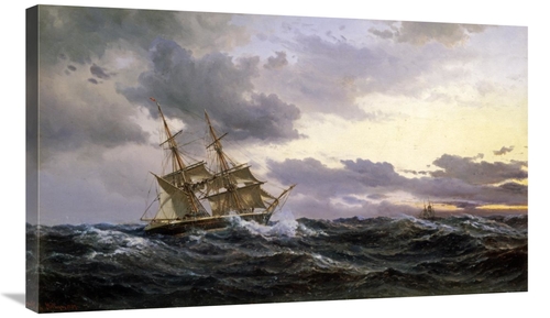 Global Gallery GCS-268296-36-142 36 in. Sailing Vessels in a Stormy Se