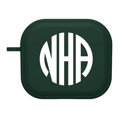 Custom Monogram Green Case Cover for Apple AirPods Gen 1, 2, 3 & Pro