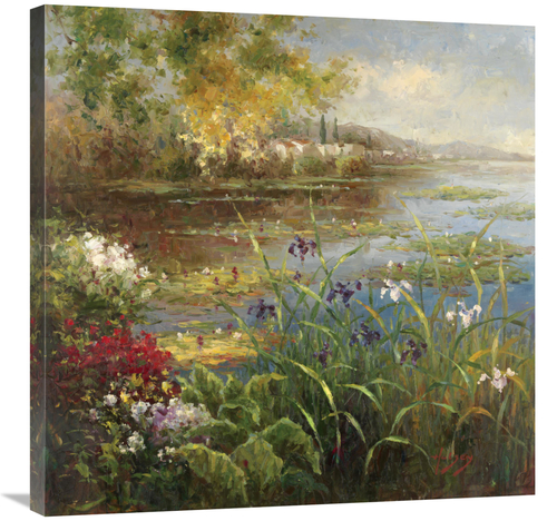 Global Gallery GCS-128542-3030-142 30 x 30 in. Village Pond Art Print 