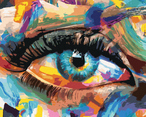 Paint by Numbers - COLOURFUL PAINTED EYE