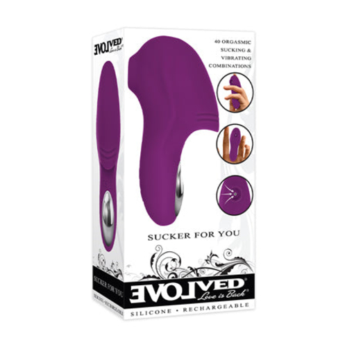 Evolved Sucker For You Rechargeable Silicone Suction Finger Vibrator